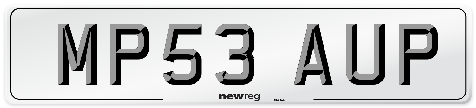 MP53 AUP Number Plate from New Reg